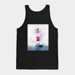 Watercolor Lighthouse, Nautical Expressionist Painting Tank Top